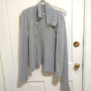 Cozy Gray Button-Up Cardigan Size Medium